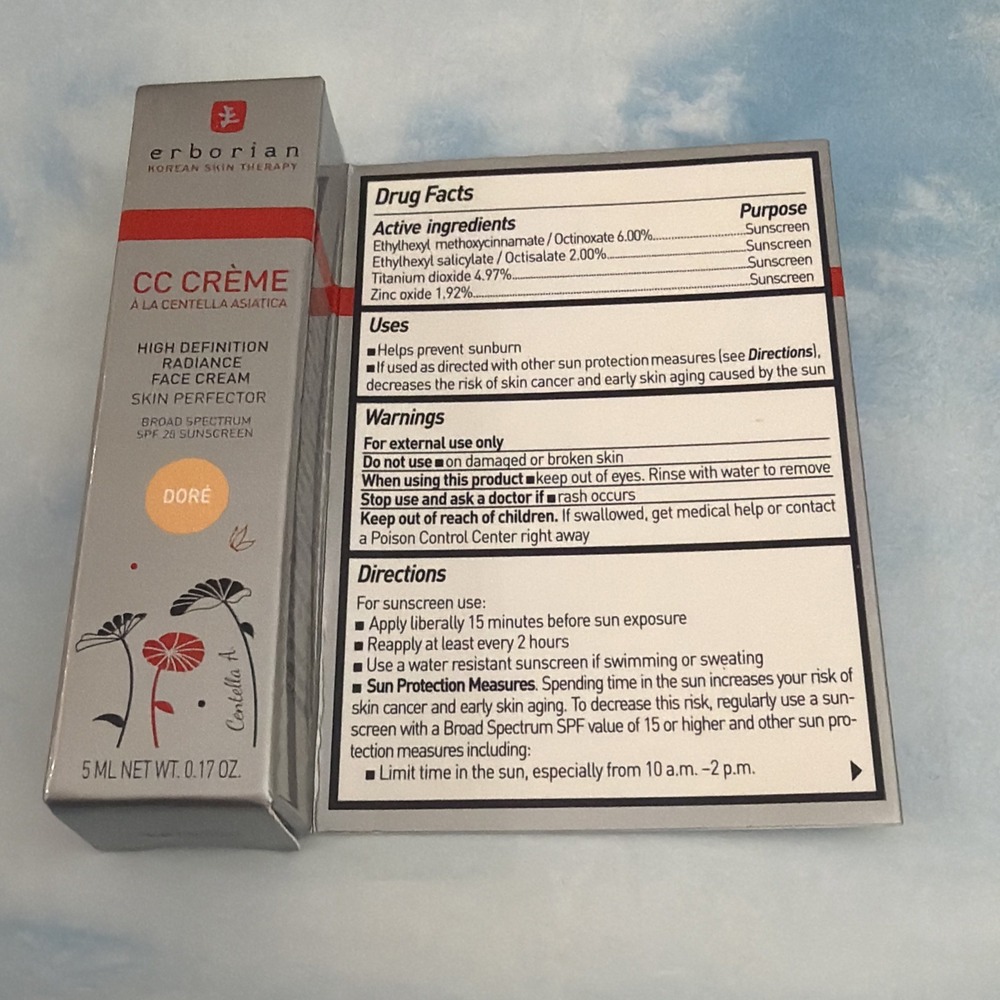 Erborian CC Creme High Definition Radiance Face Creme 0.17 oz SPF 25 Mini BNIB